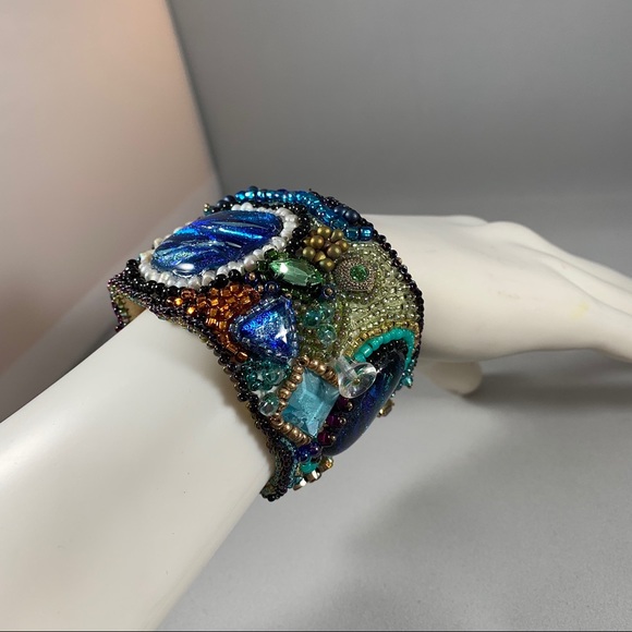 “Sedona” Cuff Bracelet Artisan Crafted Beaded - Picture 8 of 12